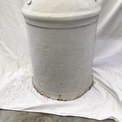 5350 Vintage Painted White Milk Can