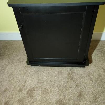 Black Side Table with Storage