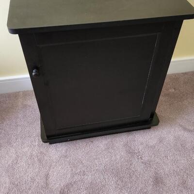 Black Side Table with Storage