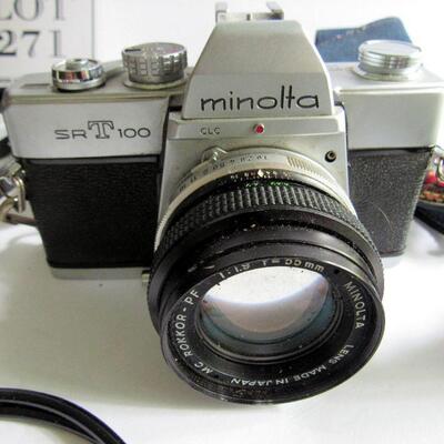 Vintage Minolta SRT100 Camera With Accessories and Case