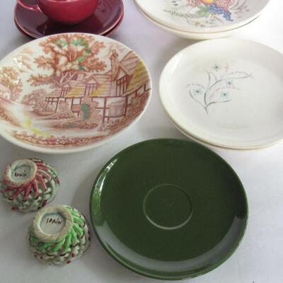 Lot of Misc China Dishes, 2 Small Votive Cups/Spain