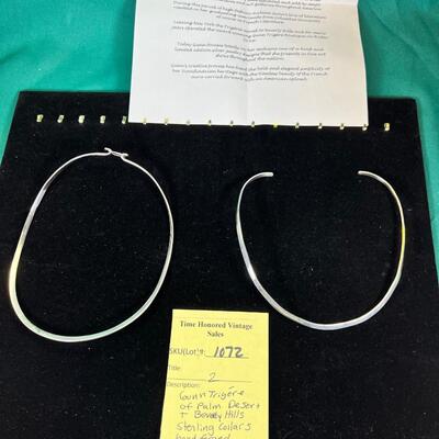 Gunn Trigerie of Beverly Hills hand forged Sterling silver collars