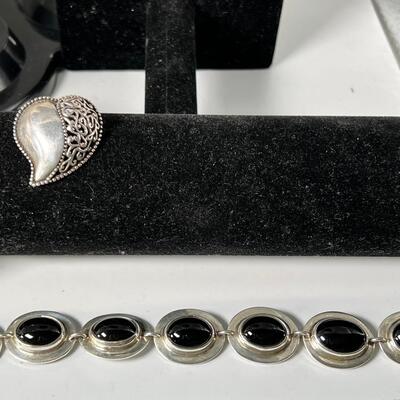 Native Artisans Hallmarked Sterling and Onyx Jewelry