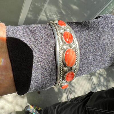 Sterling Cuff Hand made Native American Marked "J"