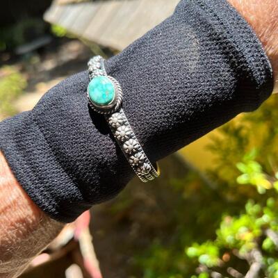 Jeanette Dale native american Hand made Sterling cuff
