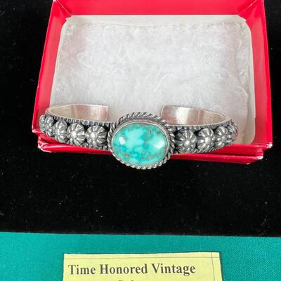 Jeanette Dale native american Hand made Sterling cuff