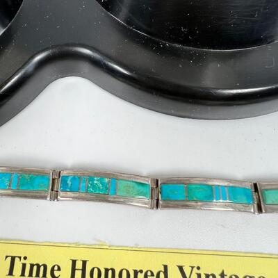 Navajo Artist Earl Plummer turqouise link bracelet, Ring