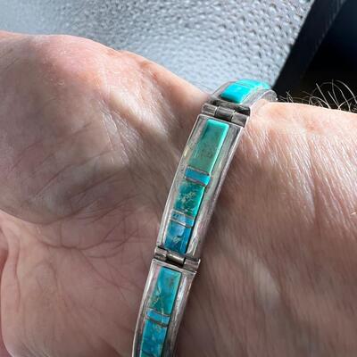 Navajo Artist Earl Plummer turqouise link bracelet, Ring