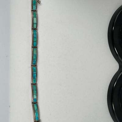 Navajo Artist Earl Plummer turqouise link bracelet, Ring