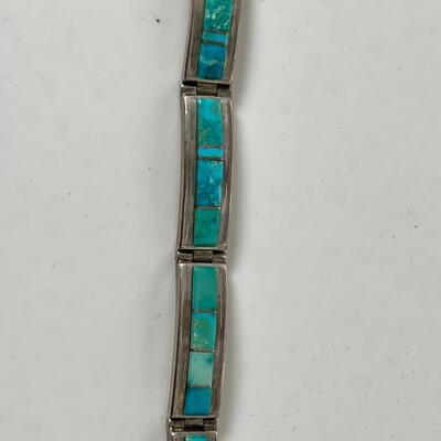 Navajo Artist Earl Plummer turqouise link bracelet, Ring