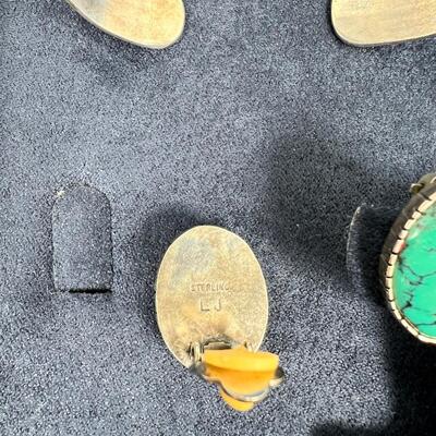 Sterling bracelet and ring Native American hallamrk