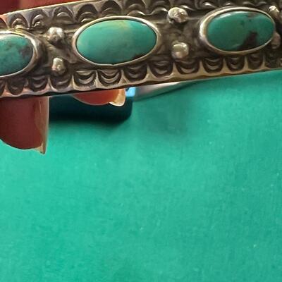 Sterling bracelet and ring Native American hallamrk