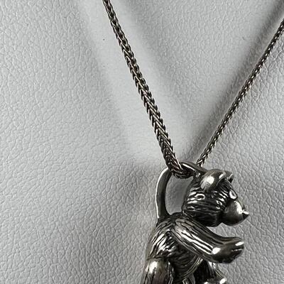 20 " SS Chain Cast Teddy Bear Necklace 12 Grm