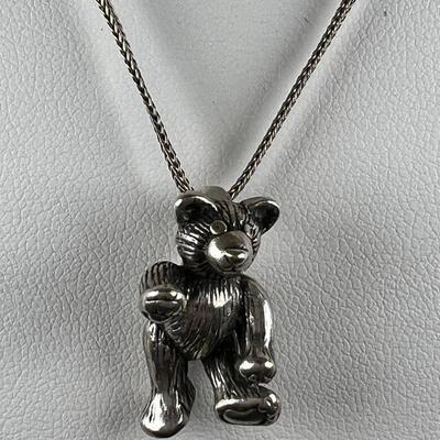 20 " SS Chain Cast Teddy Bear Necklace 12 Grm