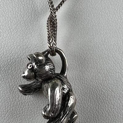 20 " SS Chain Cast Teddy Bear Necklace 12 Grm