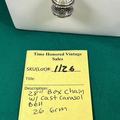 28"  SS Box Chain cast horse Bell