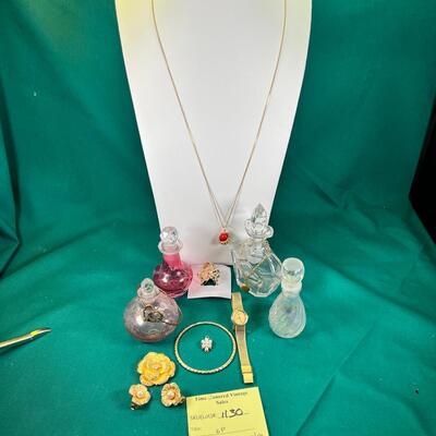 GP Costume Jewelry and vintage empty perfume bottles