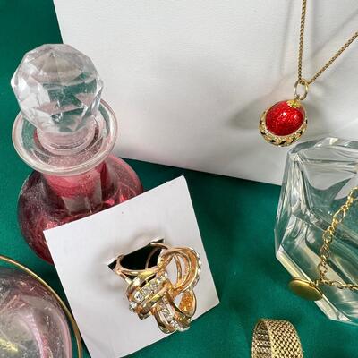 GP Costume Jewelry and vintage empty perfume bottles