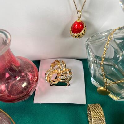 GP Costume Jewelry and vintage empty perfume bottles