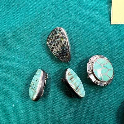 6 Pr ( 5 SS)  1950s-70s Vintage Clip on pais, 5 Sterling Singles