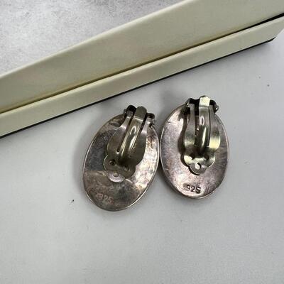 1950s Gem Quality stone Sterling Silver Clip Ons
