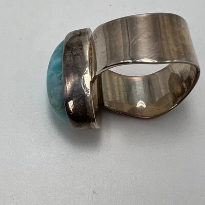 SS 12 Grm Size 7 Ring with 1" gem Quality stone
