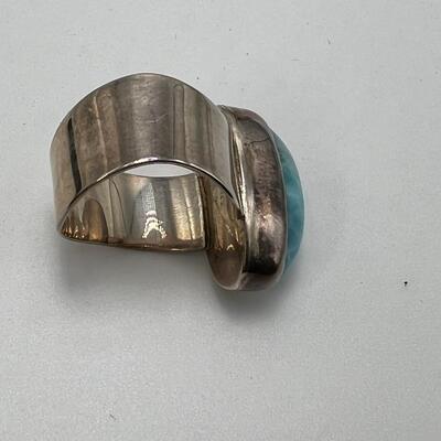 SS 12 Grm Size 7 Ring with 1" gem Quality stone