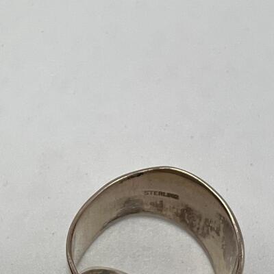 SS 12 Grm Size 7 Ring with 1" gem Quality stone