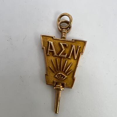 Greek  Pendant 10 K gold and  Masonic Diamond Pin