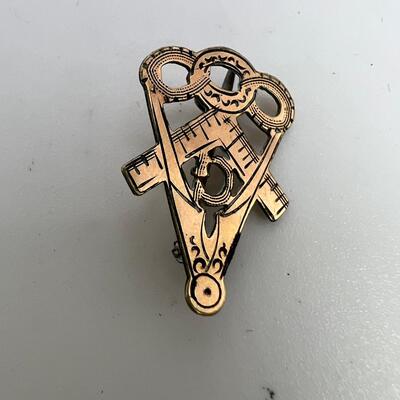 Greek  Pendant 10 K gold and  Masonic Diamond Pin