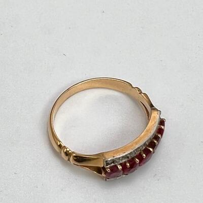 Dark Pink Sapphire Diamond 18K Gold Ring