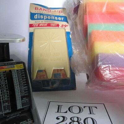 Vintage Unopened and Unused Band Aid Dispenser, Older Small Scale, Sponges