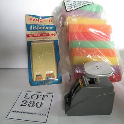 Vintage Unopened and Unused Band Aid Dispenser, Older Small Scale, Sponges