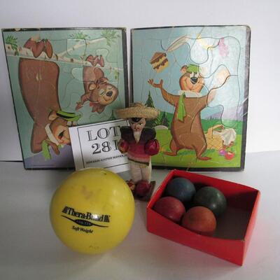 Exercise Therapy Ball, Small Wood Balls, Ethnic Doll, Yogi Bear Puzzles