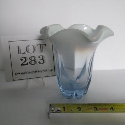 Nice Pretty Blue Opalescent Duncan Miller Canterbury Vase