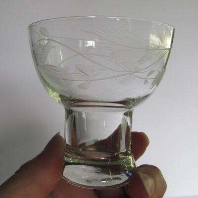 MCM Lot of Cocktail Glasses, Teal and Clear Paperweight Glass