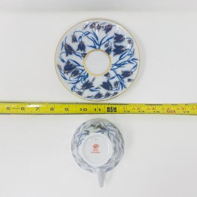 RUSSIAN LOMONOSOV â€œBLUE BELLSâ€ TEA CUP AND SAUCER SET