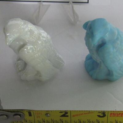 2 Vintage Boyd Glass Eagle Figurines