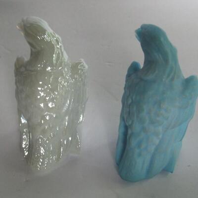 2 Vintage Boyd Glass Eagle Figurines