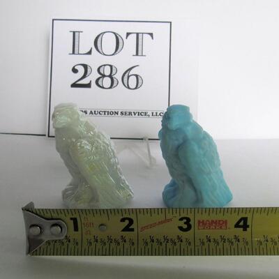 2 Vintage Boyd Glass Eagle Figurines