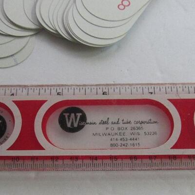 Unusual Older Oval Playing Cards in Case, Plastic WI Steel and Tube Co Ruler