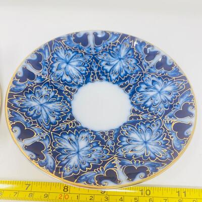 RUSSIAN LOMONOSOV â€œHEATHBIRDSâ€ TEA CUP AND SAUCER SET