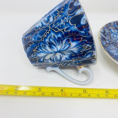 RUSSIAN LOMONOSOV â€œHEATHBIRDSâ€ TEA CUP AND SAUCER SET