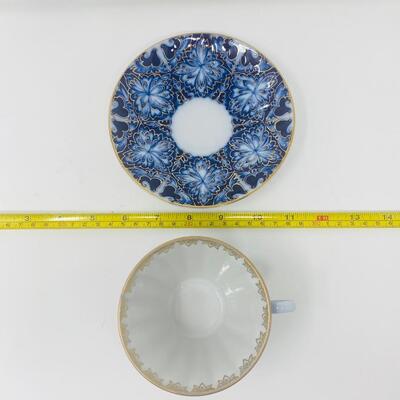 RUSSIAN LOMONOSOV â€œHEATHBIRDSâ€ TEA CUP AND SAUCER SET