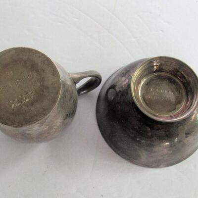 Reed and Barton Miniature Silver Plate Paul Revere Sugar and Creamer Set