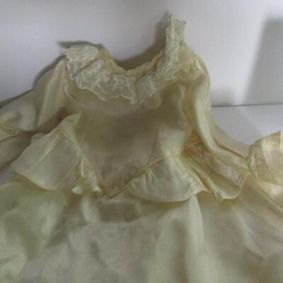 1940-50s Doll Wedding Dress for 17" Doll and Large Doll Hat