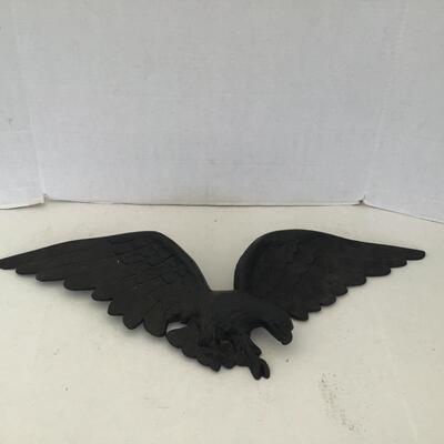 5364 Black Cast Iron Flying Eagle Wall Mount with Flags