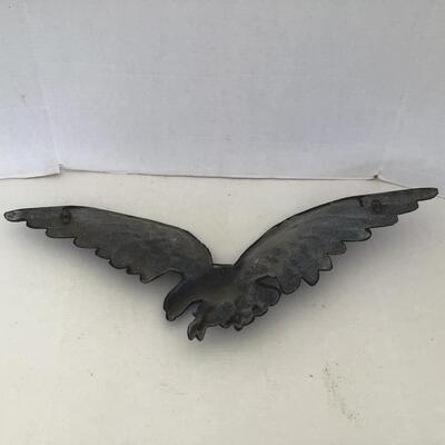 5364 Black Cast Iron Flying Eagle Wall Mount with Flags