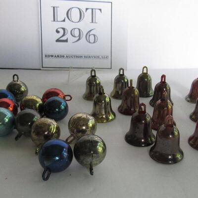Vintage Plastic Miniature Bells and Balls Christmas Ornaments