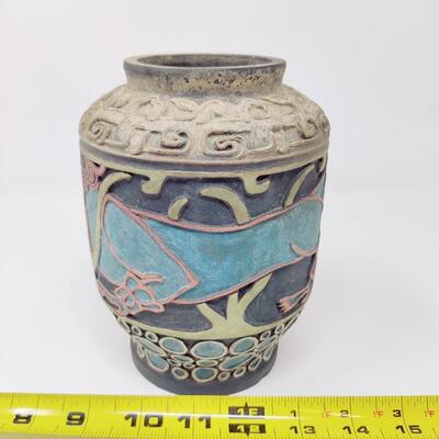 BEAUTIFUL HANDMADE POTTERY VASE SIGNED WILKERSON 10-66
